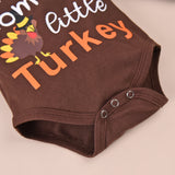Ins Baby Turkey One-piece Printed Thanksgiving 3 Pcs Set