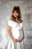 Maternity Velvet Silk Pregnant Photography Shooting Dresses