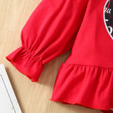 Kid Baby Girl Letters Printed Bell Bottoms Valentine 2 Pcs Sets
