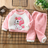 Kid Baby Boy Girl Flannel Extra Thick Warm Pajamas