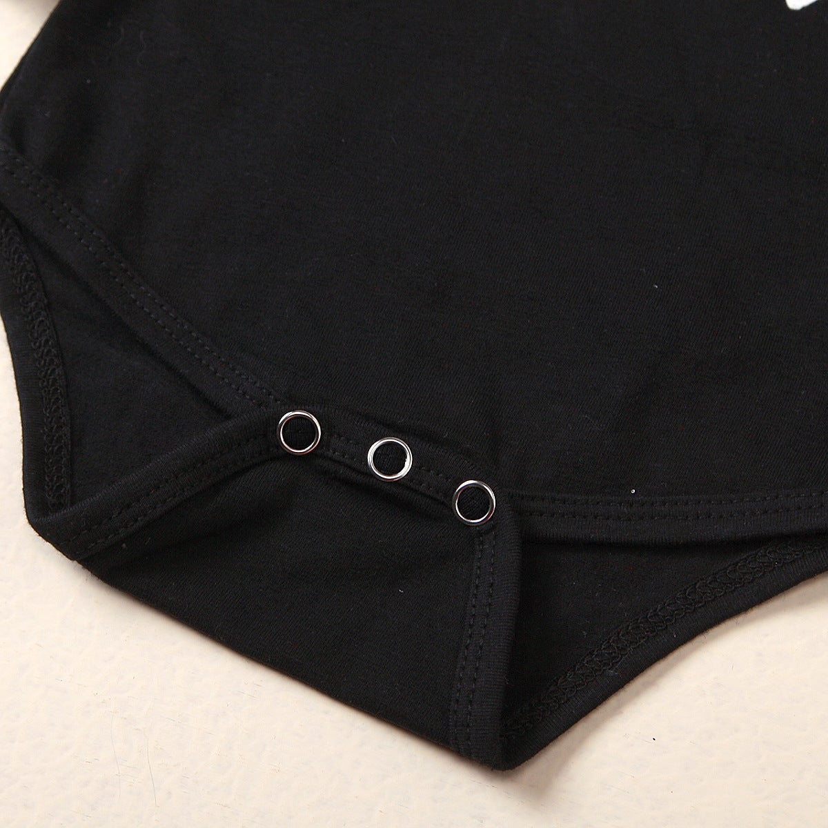 Baby Girl Valentine's Day Party Dress Black Long Sleeve 4 Pcs Sets