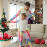 Family Matching Parent-child Christmas Tie-dye Suit Pajamas
