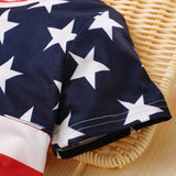 Kids Baby Boy Girl US Flag Denim Shorts July 4th Independence Day Set 2 Pcs