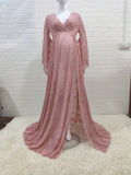 Maternity Photo Shoot Lace Fancy Pregnancy Maxi Gown Dress