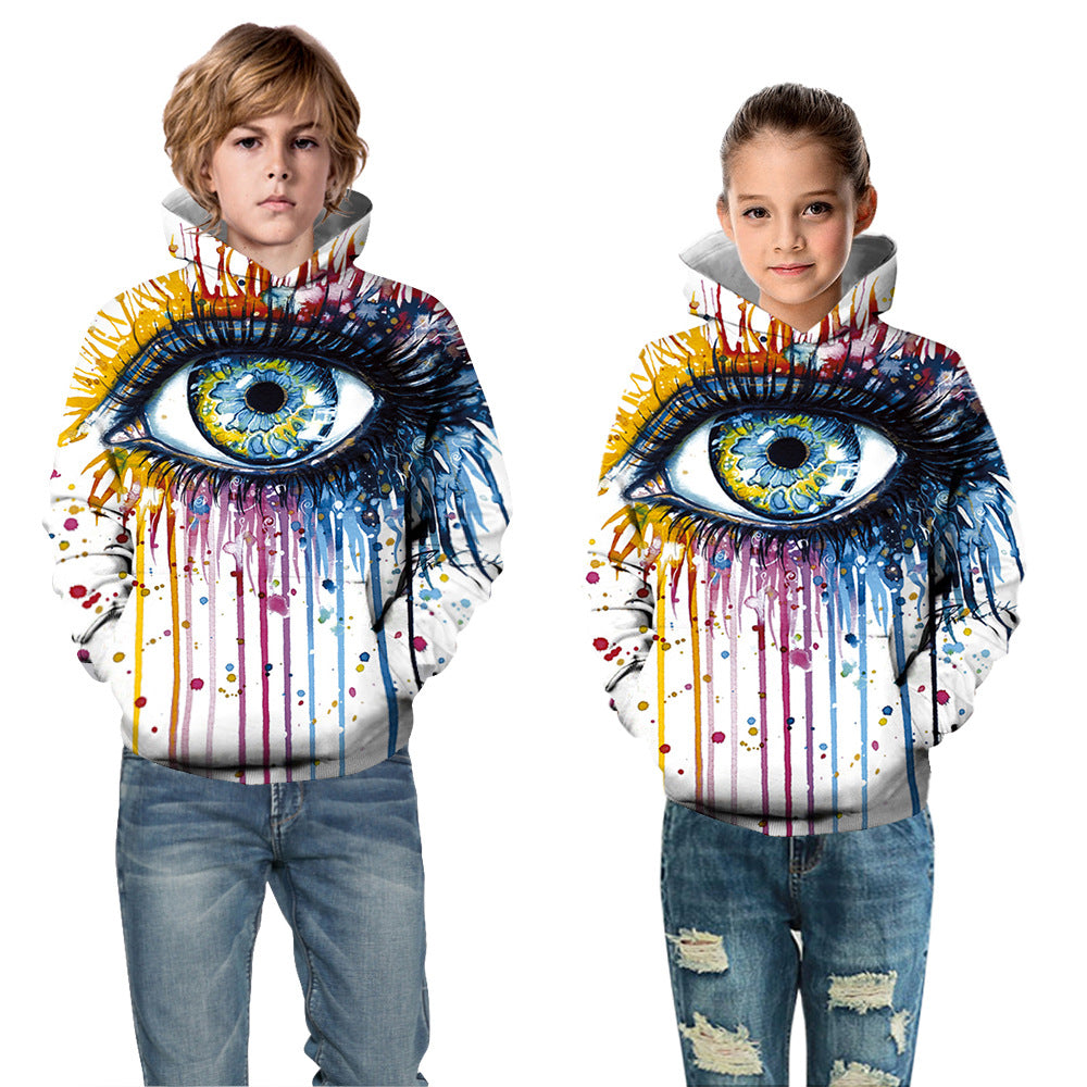 Kid Boy Girl Art Digital Printing Pullover Casual Loose Hoodie