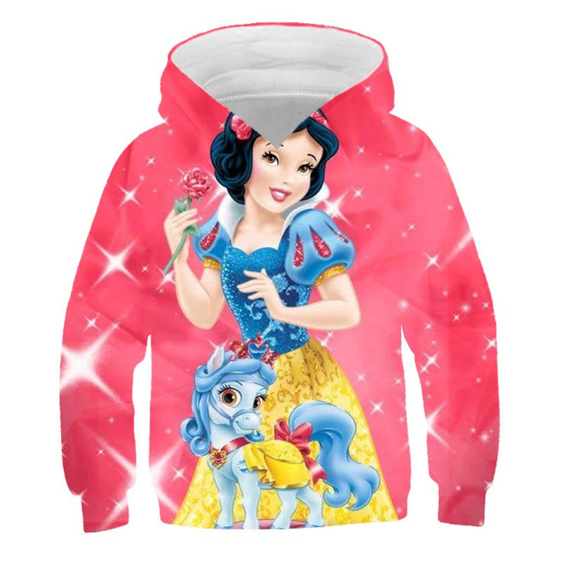 Kid Girl Sweatshirts 3D Printed Dish Series Princess Printed Hoodies