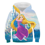 Kid Girl Princess Sweater Printed Fashionable Loose Hoodie