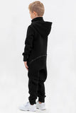 Kid Boy Zipper Long Sleeve Hooded Cashmere 2 Pcs Sets