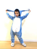 Kid Baby Boy Girl Flannel One-piece Star Dew Hooded Rabbit Ears Pajamas