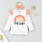 Kid Baby Sister White Rainbow Printing 2 Pcs Sets