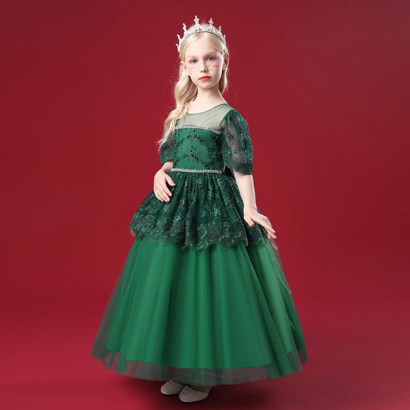 Kids Trailing Gowns Girls Princess Puffy Dresses
