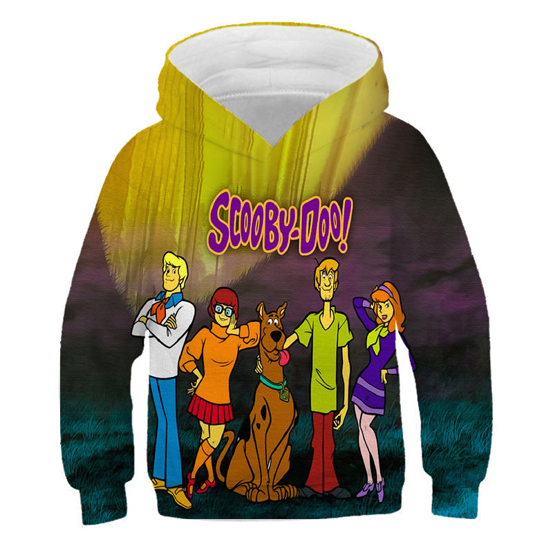 Kid Boy 3D Digital Printing Cartoon Scooby Sports Hoodie