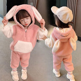 Baby Girl Winter Suit Ins Fleece 2 Pcs Sets