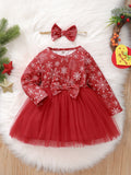Baby Girl Christmas Snowflake Print Cute Dress