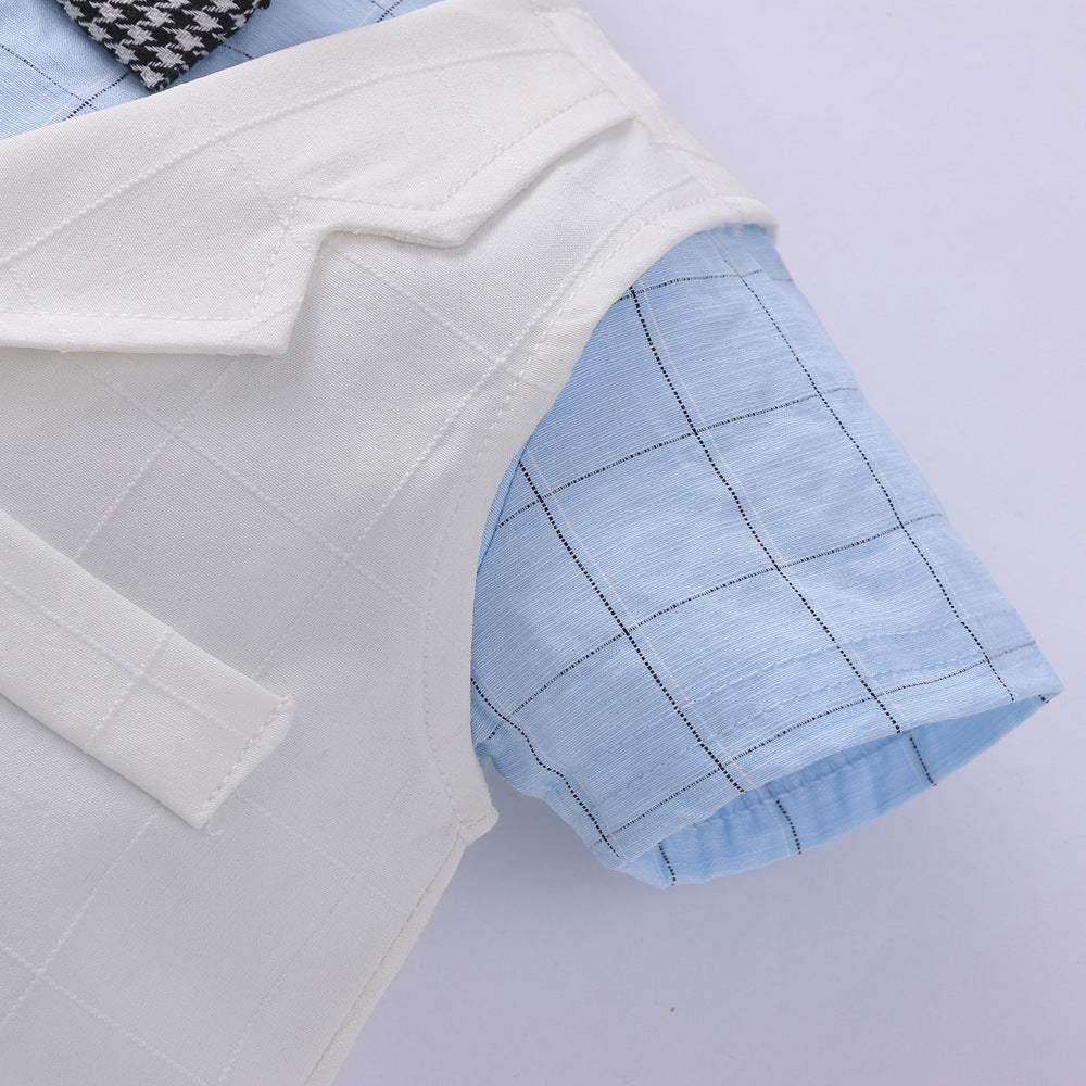Baby Boys White Vest Shorts 3 Pieces Sets