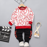 Kid Baby Boys Suit Valentine's Day Letter Printing 2 Pcs Sets