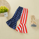 Kid Baby Girls Summer Independence Day Print Flared Pants
