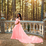 Maternity  Photography Gown Pregnant Chiffon Floor-length Dress