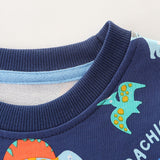 Kid Baby Boy Autumn Terry Printed Long Sleeved Cartoon Sweatshirts