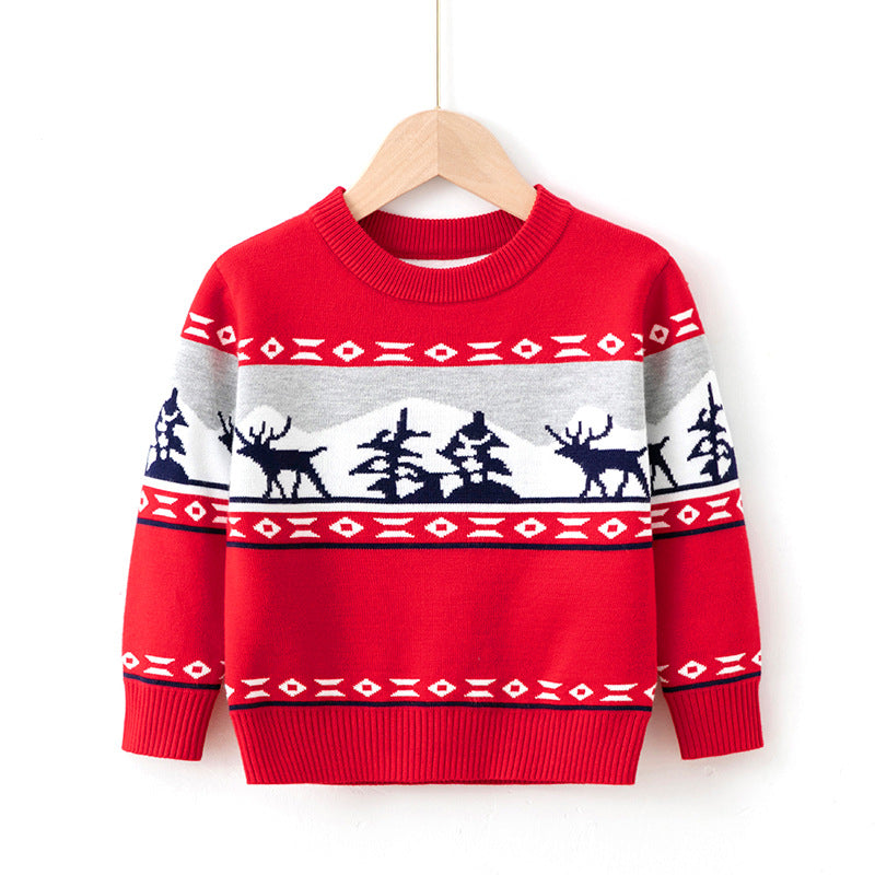 Kid Baby Boy Girl Elk Pullover Christmas Bottomed Sweater