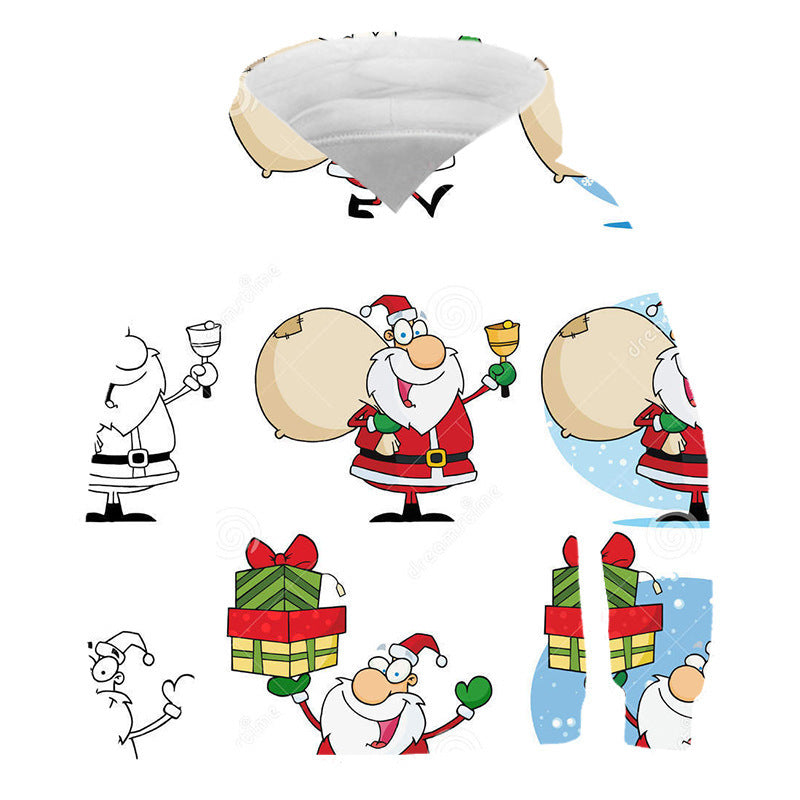 Kid Boy Hooded Round Collar Santa Claus Trendy Printed Casual Cartoon Hoodie