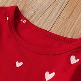 Kid Baby Girl Love Printed Long Sleeve Valentine Dresses