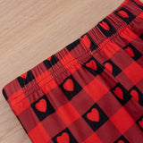 Kid Baby Girl Suit Valentine's Day Plaid Heart Flared Set 2 Pcs