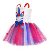 Girls Princess Unicorn Kids July Fourth Independence Day Carnival Dress