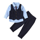 Kid Baby Boy Bow Tie Vest Formal 3 Pcs Set Suits