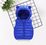 Kid Baby Girl Thin Solid Color Hooded Warm Vest Coat