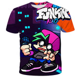 Kids Friday Night Funkin 3D Print Trendy Short Sleeves Shirts