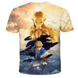 Kids 3D Game Zelda Legend Wild Breath Printed  Short Sleeve T-shirt