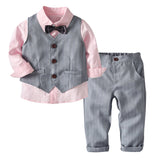 Kid Baby Boy Gentleman Bow Tie Gentleman Formal 4 Pcs Set