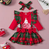 Kid Baby Girl Christmas Suit Fart Dresses 2 Pcs Sets