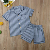 Kid Baby Boy Girl Summer Striped Pajamas Homewear Loungewear Sleepwear