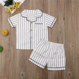 Kid Baby Boy Girl Summer Striped Pajamas Homewear Loungewear Sleepwear