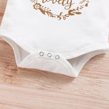 Baby Girl  3-piece Letter Print Bodysuit and Dotted Shorts/Sets