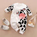 Baby Boy Girl Cow Print Jumpsuit One Pieces Romper