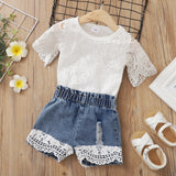 Baby Girl 2pcs Cotton Short-sleeve Sets