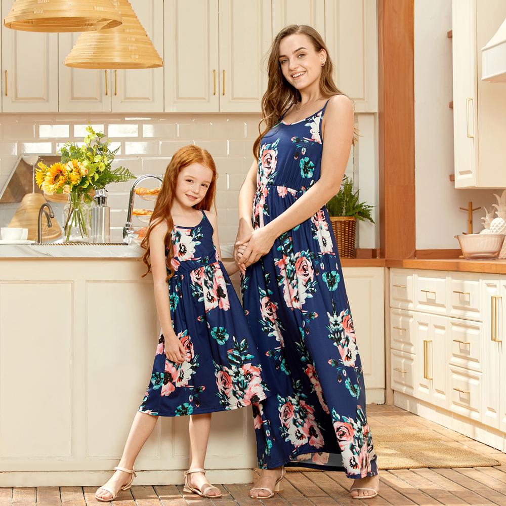 Family Dresses Summer  Printed Matching Sleeveless Dresses