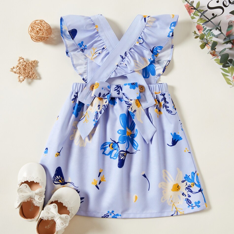 Baby Girl Floral Sweet Medium Length Casual Dress