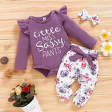 Baby Girl 3pcs Sweet Floral Sets Long-sleeve Infant Set