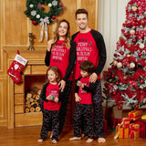 Autumn and Winter Christmas Letter Print Family Matching Pajamas