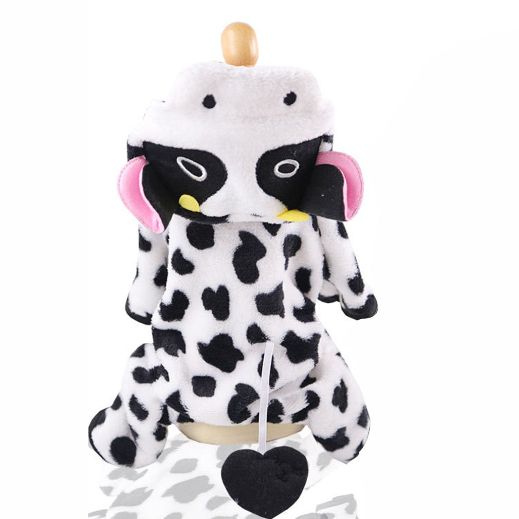 Pet Clothes Cow Plush Hoodie Winter Warm And Comfortable