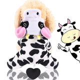 Pet Clothes Cow Plush Hoodie Winter Warm And Comfortable