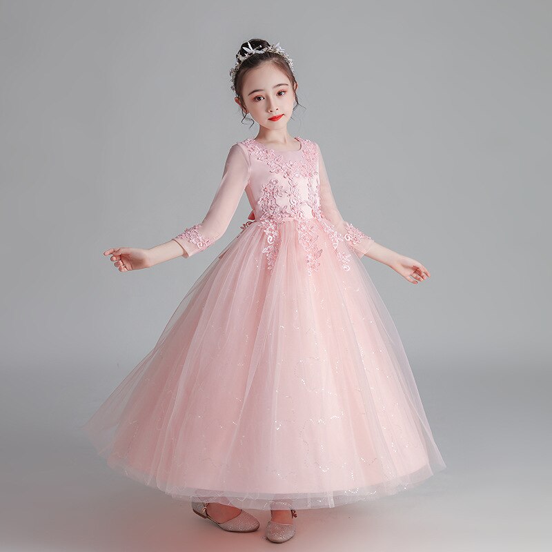 Princess Kid Girl Long Sequin Long Formal Dresses