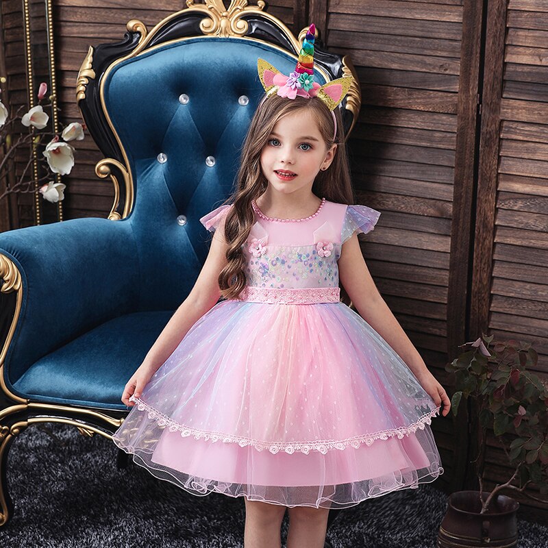 Kids Baby Girls Birthday Party Princess Dress