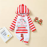 Christmas Patchwork Baby Rompers Santa Claus Letter Jumpsuit