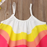 Kids Baby Girls Rainbow Sleeveless Party Beach Sling Dress