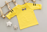 Kid Baby Girl Set Spring Suit Long Sleeved Set Tops + Stripe Strap 2 Pcs